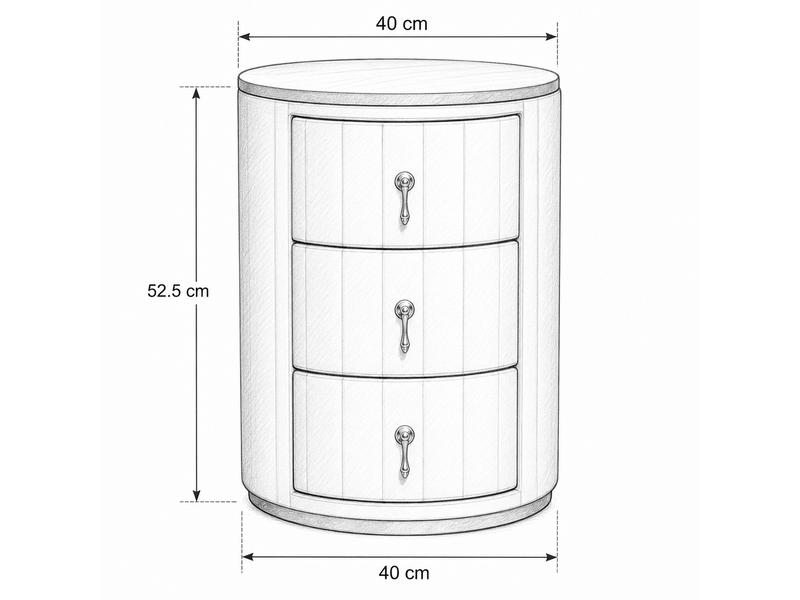 Table de chevet 3 tiroirs ronde en velours rembourré dessus marbre quincaillerie dorée moderne rangement pour chambre salon rose - Conforama C