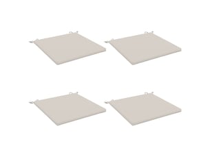 Lot de 4 coussins de siège, coussins d'assise soest 100 % polyester blanc cf60324