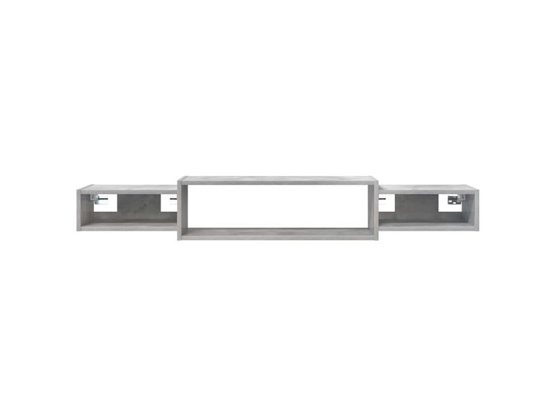  Meuble tv - banc tv - meuble de rangement mural montage mural gris béton 140 x 28 x 21 cm  - Conforama E
