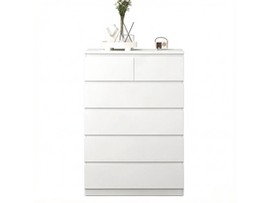 Chiffonnier 6 tiroir(s) HOMVRA coloris blanc largeur 80 cm hauteur 115 cm