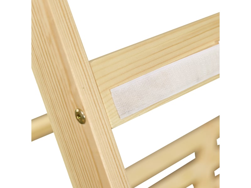 Lit cabane 90x200 cm, lit enfant avec tente amovible, barrière de sécurité, en bois, naturel, sans matelas - Conforama E