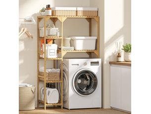 Meuble de rangement pour lave-linge 100x40x157 cm 7 niveaux bois naturel