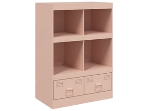 Buffet haut - bahut - meuble de rangement rose 67x39x95 cm acier