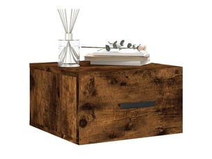 Lot de 2 tables de chevet - cabinet de chevet - table de nuit murales chêne fumé 35x35x20 cm
