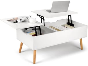 Table basse rectangulaire coloris blanc <strong>VOXON</strong> <strong></strong> - 50 cmx100 cm
