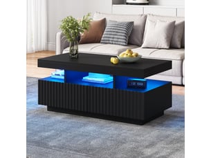 Table basse rectangulaire coloris noir - 50 cmx100 cm