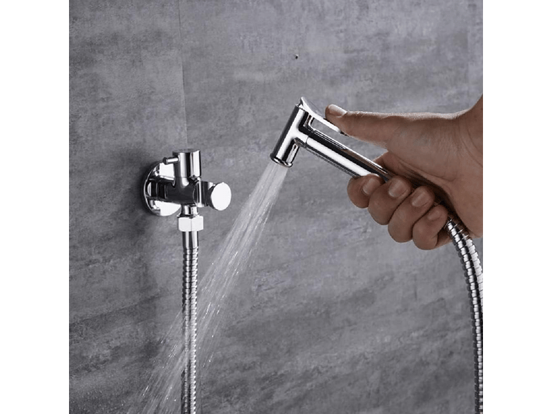  Pulvérisateur de bidet, kit de pulvérisation de bidet portatif en cuivre avec vanne d'arrêt en laiton, chromé  - Conforama B