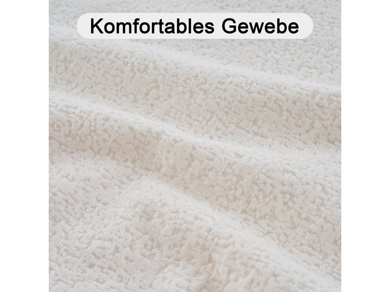  Canapé modulable blanc chenille, grand canapé segmenté cloud design 263x171cm avec rangement tiroir intégré salon moderne  - Conforama E