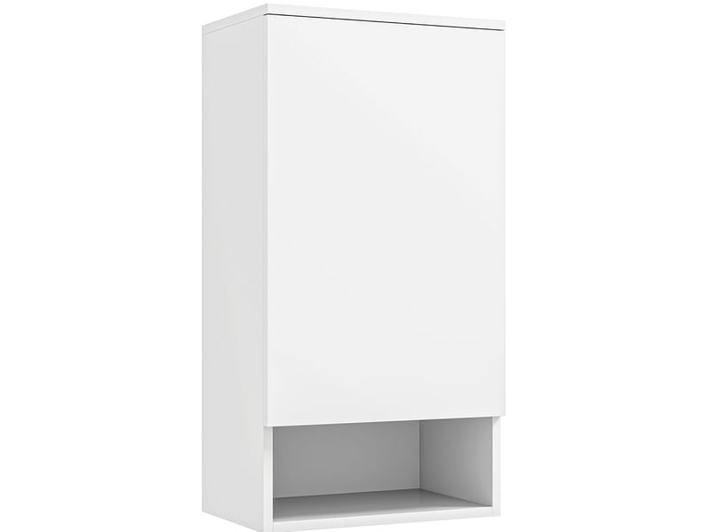  Armoire murale 40x27x77 cm à rangement réglable, panneau de particules de bois et mdf, blanc  - Conforama A