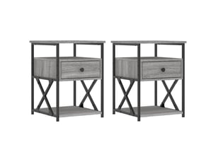 Lot de 2 tables de chevet - cabinet de chevet - table de nuit sonoma gris 40x42x55cm bois d'ingénierie