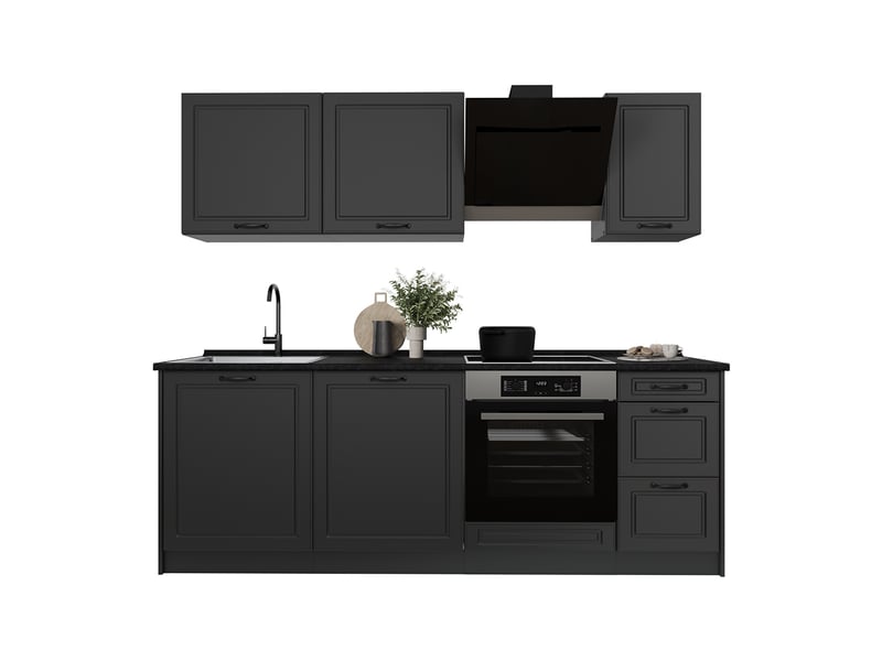  Vicco cuisine, anthracite campagneanthracite, 220cm sans plan de travail  - Conforama E