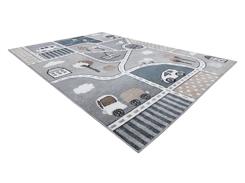  Tapis fun strade pour enfants, rue, ville gris 160x220 cm  - Conforama C