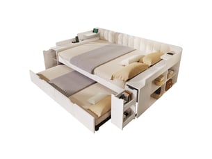 Lit banquette 140x190 cm <strong>MODERNLUXE</strong> <strong></strong> coloris blanc