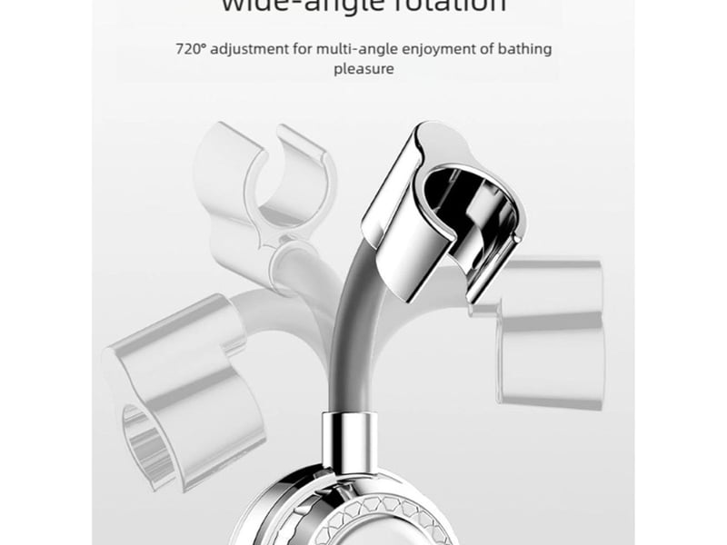 Support pommeau de douche ventouse rotative 360° sans perçage, chromé, pour camping-car et carrelage, drainage optimisé - Conforama C
