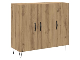 Buffet - bahut - meuble de rangement chêne artisanal 90 x 32,5 x 80 cm bois d'ingénierie