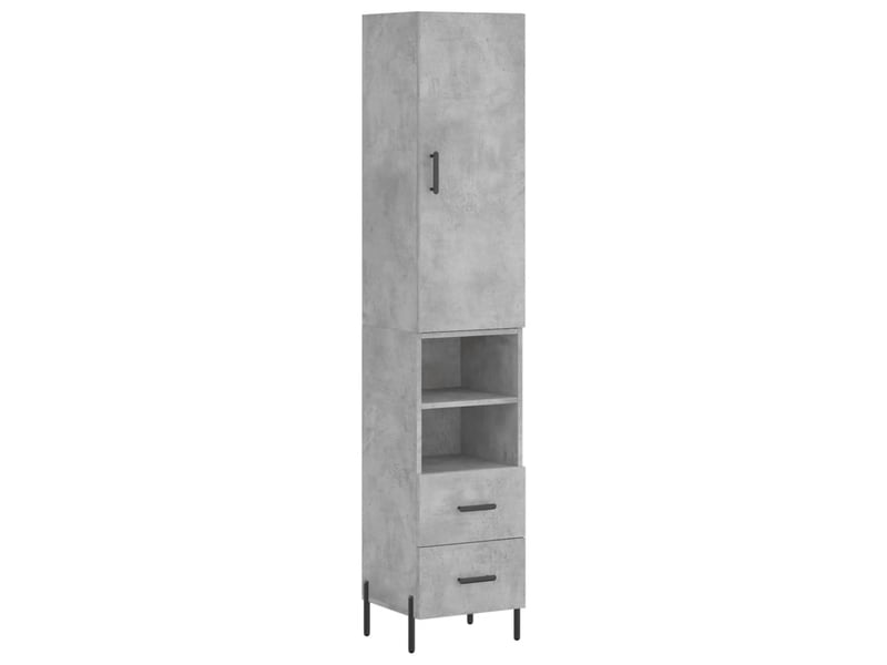  Buffet haut - bahut - meuble de rangement gris béton 34,5x34x180 cm bois d'ingénierie  - Conforama A