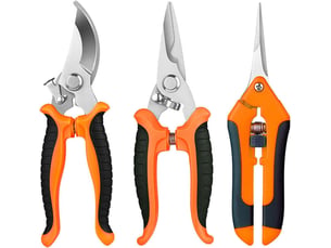 Secateur de jardin, 3pcs sécateurs et ciseaux de jardinage, sécateur professionnel léger ergonomiques à main, cisaille de jardin (orange)