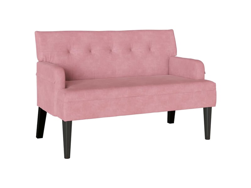  Banc chambre, banc de lit chesterfield rose 112x65,5x75 cm velours  - Conforama A
