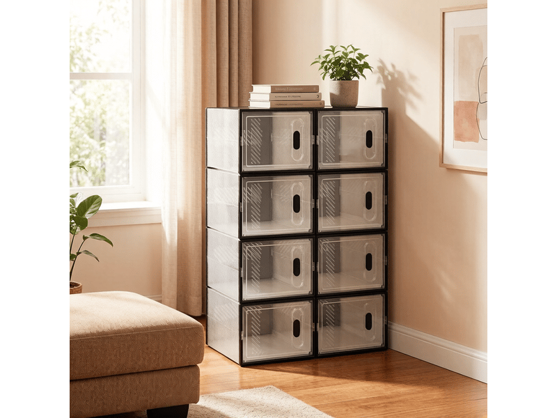 Boîtes rangement modèle modular, 8 pièces empilables, chaussures, livres, jouets, placard, salle bain  - Conforama B
