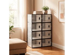 Boîtes rangement modèle modular, 8 pièces empilables, chaussures, livres, jouets, placard, salle bain