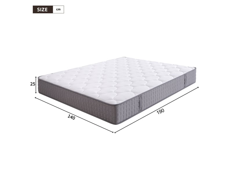  Couchage 140x190 cm, 25 cm d’épaisseur, 7 zones, fermeté h3, blanc  - Conforama C
