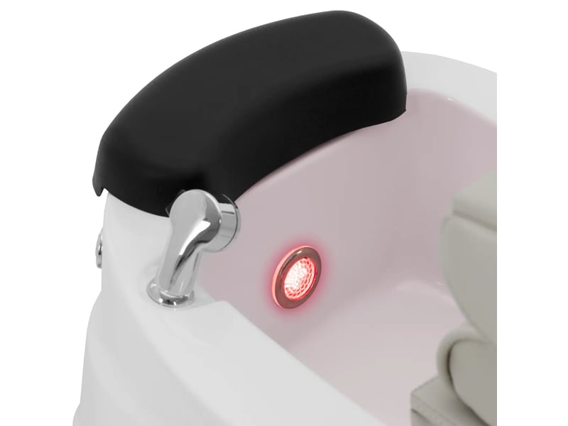 Fauteuil pédicure électrique avec bain de pieds éclairé et fonction de massage 105 watts 150 kg beige blanc 14_0009022  - Conforama D