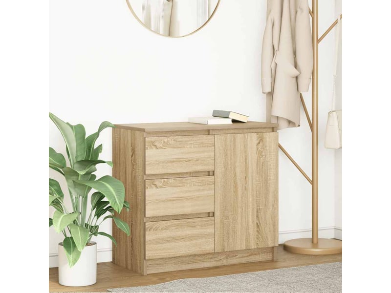  Buffet - bahut - meuble de rangement avec tiroir chêne sonoma 71x35x65 cm bois d'ingénierie  - Conforama B