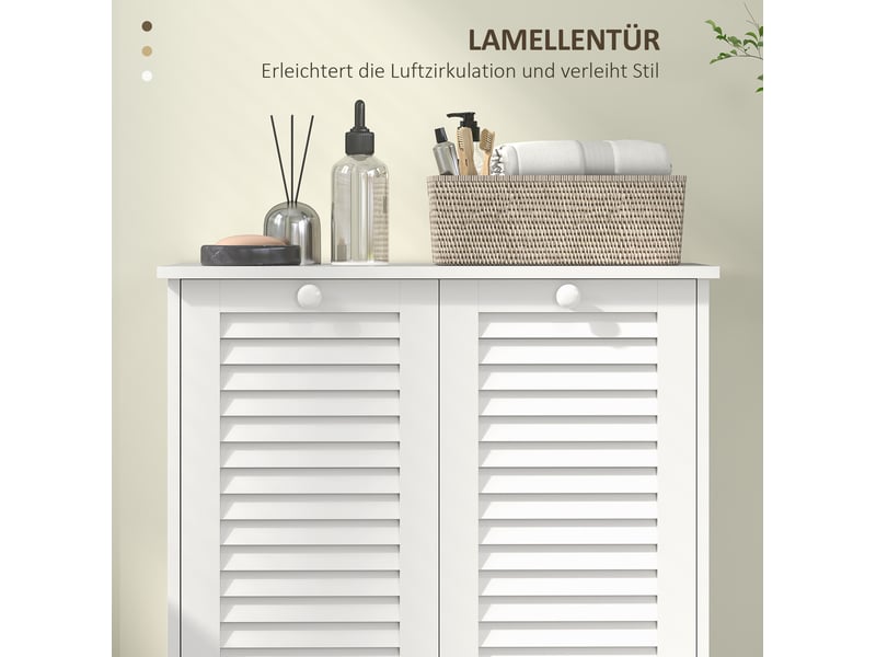 Meuble à linge salle de bain 2 paniers basculants evryae - Conforama C