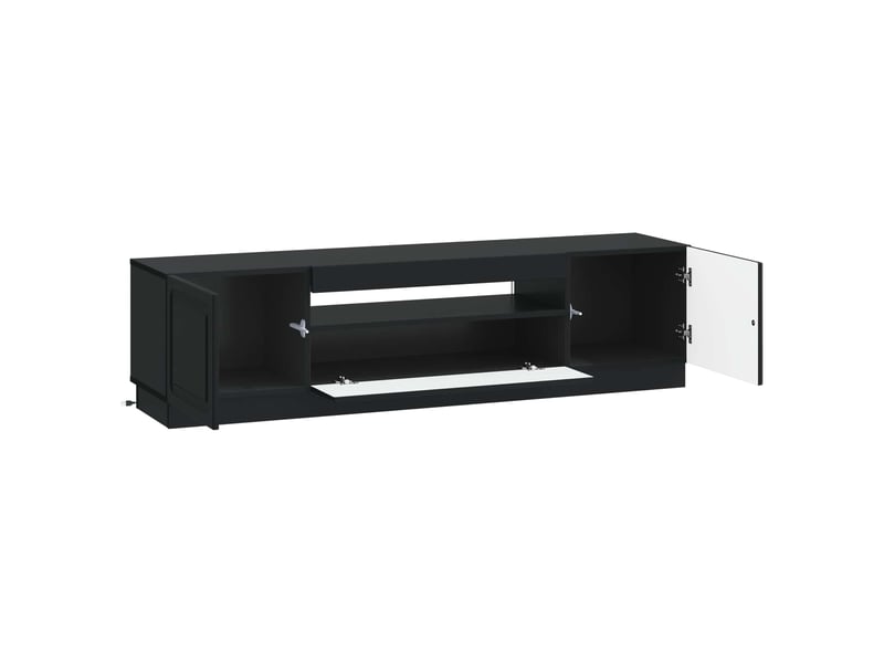  Meuble tv - banc tv - meuble de rangement led noir bois d'ingénierie  - Conforama E