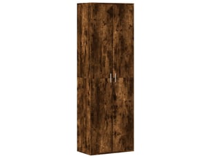 Buffet haut - bahut - meuble de rangement chêne fumé 60x35x180 cm bois d'ingénierie