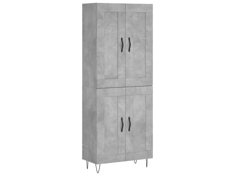  Buffet haut - bahut - meuble de rangement gris béton 69,5x34x180 cm bois d'ingénierie  - Conforama A