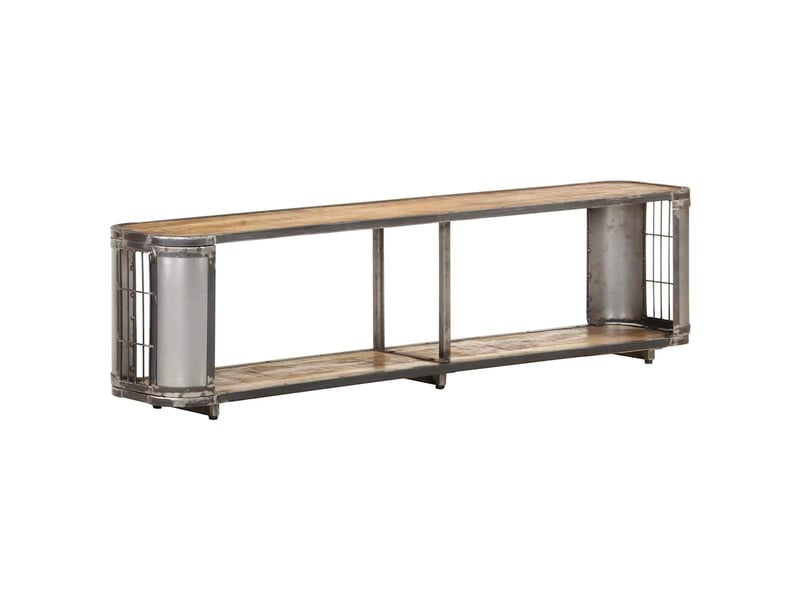  Meuble tv - banc tv - meuble de rangement 150x30x40 cm bois massif de manguier  - Conforama B