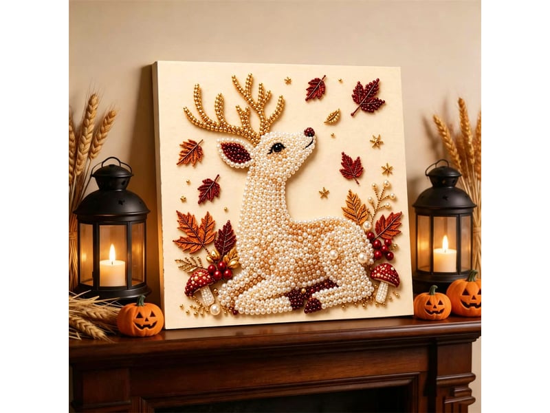  Kit diy peinture diamant wapiti mignon, 3d perles – 30x40cm, activité manuelle et déco  - Conforama B
