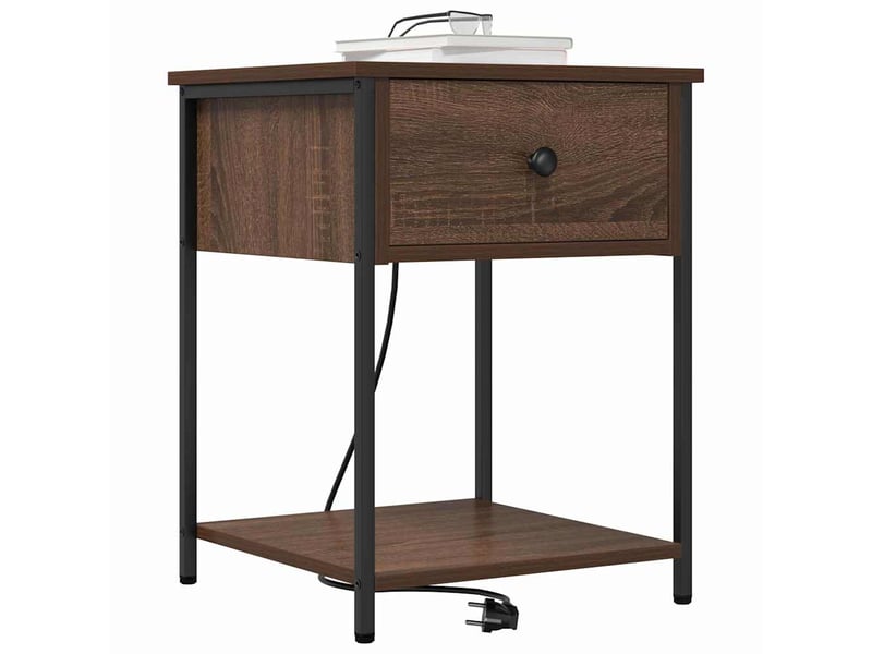 Table de chevet - cabinet de chevet - table de nuit 2 pièces chêne brun 42 x 41 x 56 cm - Conforama B