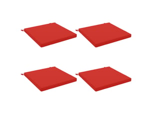 Lot de 4 coussins de siège, coussins d'assise soest 100 % polyester rouge cf60520