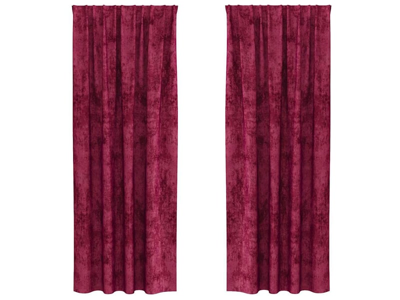 Lot de 2 rideaux en velours, rideaux de fenêtre rouge bordeaux 245 x 140 cm velours cf44248 - Conforama A