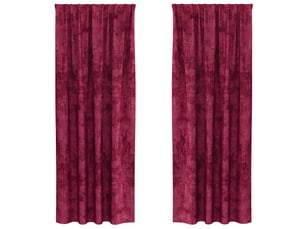 Lot de 2 rideaux en velours, rideaux de fenêtre rouge bordeaux 245 x 140 cm velours cf44248