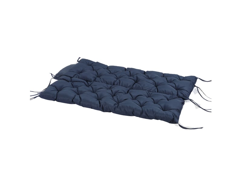  Coussin de banc 3 places 150 x 98 x 8 cm – bleu foncé – dossier et 6 liens de fixation pour usage intérieurextérieur  - Conforama A