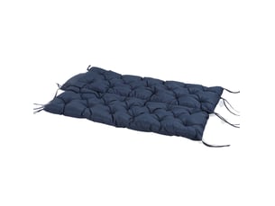Coussin de banc 3 places 150 x 98 x 8 cm – bleu foncé – dossier et 6 liens de fixation pour usage intérieurextérieur