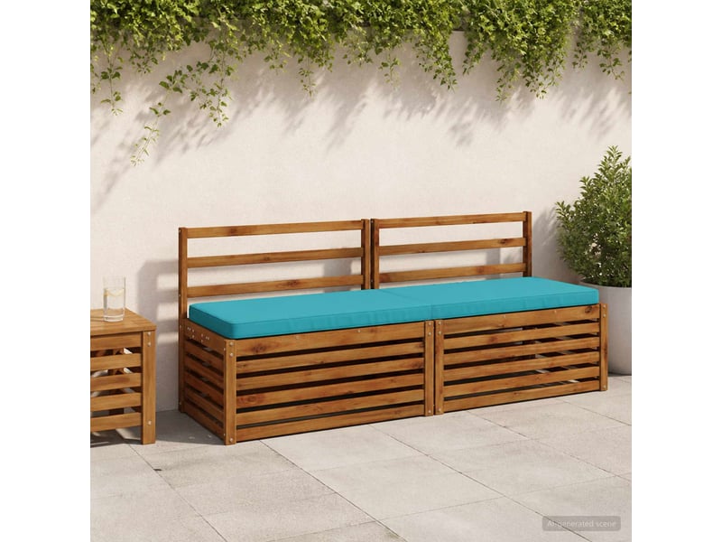  Lot de 2 coussins de banc, coussins d'assise vught 100 % polyester turquoise cf58180  - Conforama B