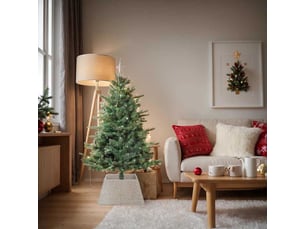 Collier de sapin de noël carré blanc 60 x 60 x 28 cm