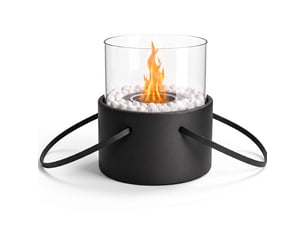 Zmh cheminée éthanol de table portable métal noir pour balcon terrasse camping