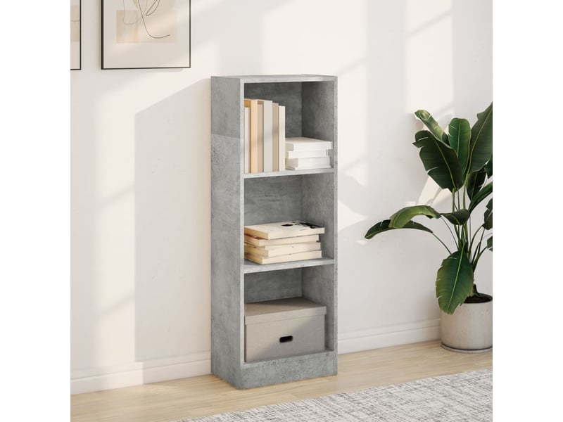  Bibliothèque, meuble de rangement salon gris béton 40x24x109 cm bois d'ingénierie  - Conforama C