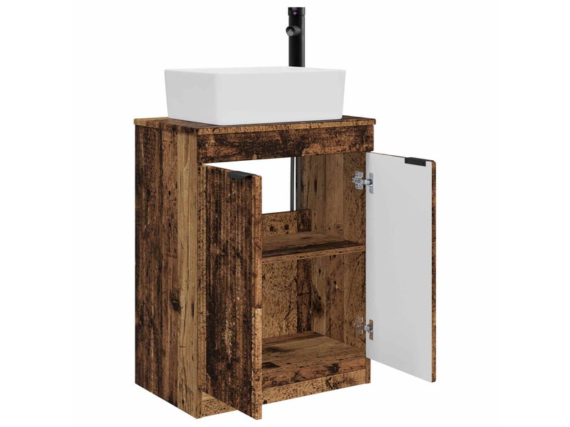 Meuble de salle de bain avec évier bois ancien 54x35x83 cm shl2074 - Conforama D
