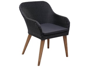 Lot de 2 chaises d'extérieur avec coussins résine tressée noir shl9657