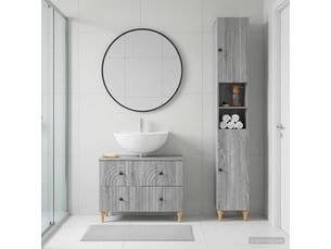 Ensemble de 2 meubles de salle de bain alkmaar sonoma gris cf63058
