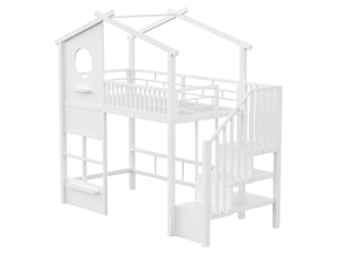 Lit mezzanine 90x200 cm SWEIKO coloris blanc