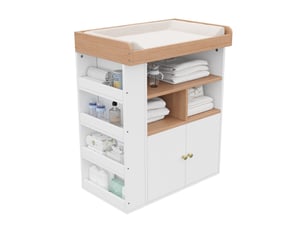 Commode 3 tiroir(s)      coloris blanc largeur 82 cm