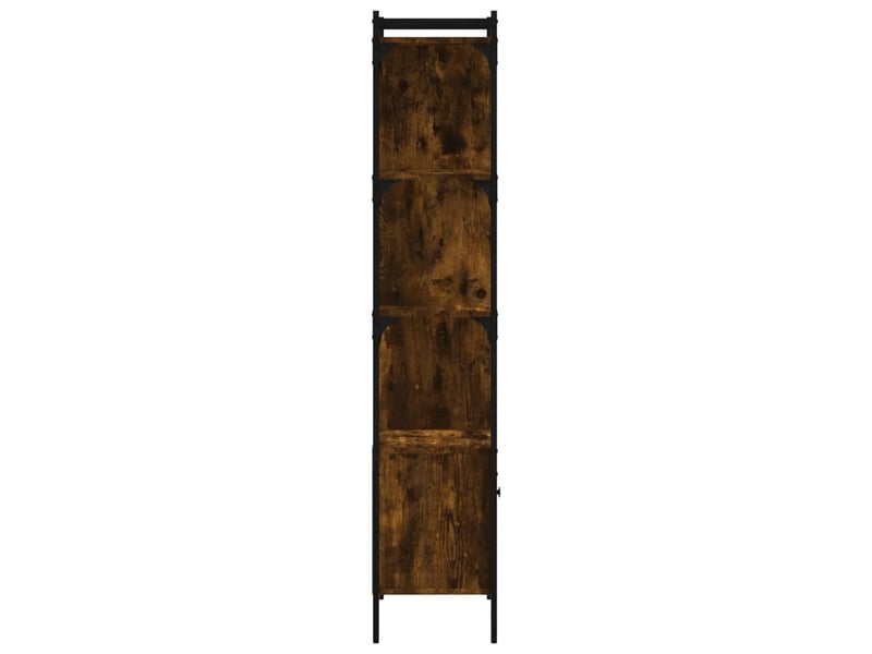  Bibliothèque, armoire à livres avec porte chêne fumé 44,5x30x154,5 cm  - Conforama E