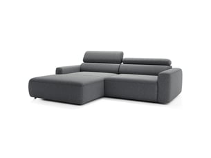 Selsey fando - canapé d'angle - 252 cm - tissu tressé gris - côté gauche